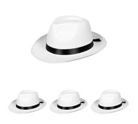 Boland 04372 Chapeau Mafia pour homme Taille unique, Blanc (Lot de 4)