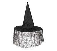 Boland -10232490 Chapeau sorcière avec voile pour adultes, noir, taille unique, 97002