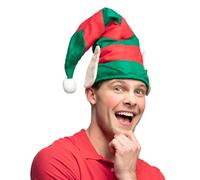 Boland 13305 - Bonnet de Père Noël avec oreilles d'elfe et pompon, elfes, Père Noël, Santa Claus