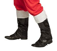 Boland 13397 - Jambières de bottes Père Noël, noir et blanc, couvre-chaussures et bottes, Saint-Nicolas, costume, carnaval, fête à thème