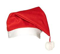 Boland 13401 Bonnet de Noël pour homme et femme Rouge/blanc avec pompon blanc sur le fil