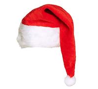 Boland 13403 - Bonnet de Père Noël de luxe pour homme et femme en peluche rouge et blanc et pompon blanc, extra long, agréable pour Noël, chapeau de Père Noël, fête à thème, carnaval, décoration de