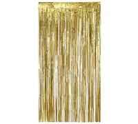 Boland 20022 - Rideau métallisé doré, Taille 200 x 100 cm, lamette, Rideau de Porte Brillant, décoration Photo, décor de fête, Baby Shower, discothèque, fête à thème