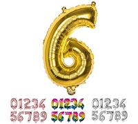 Boland 22006 Ballon gonflable Chiffre '6' Or 36 cm
