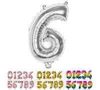 Boland 22016 Ballon Gonflable Chiffre 6 Argent 36 cm