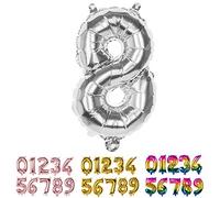 Boland - 22018 - Ballon gonflable - Numéro 8 - Argent - 36 cm