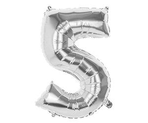 Boland 22035 Ballon gonflable chiffre 5 Argenté 86 cm