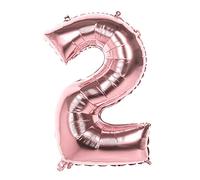 Ballon Aluminium Rose Métallisé Chiffre 86 Cm Chiffre 2 Rose