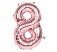 Ballon Aluminium Rose Métallisé Chiffre 86 Cm Chiffre 8 Rose