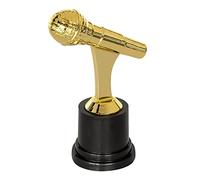 Boland 30842 - Trophée de Microphone - Taille 12 cm - Doré/Noir - Coupe en Plastique - Décoration de Remise de Prix, fête, Superstar