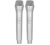 Boland 30846 - Microphone Popstar argenté, 23,5 cm, Microphone Karaoké, Faux Costume de Carnaval, Accessoire pour Costume, Accessoire pour Carnaval et Karaoké (Lot de 2)