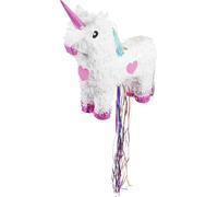 Boland 30932 - Pinata Licorne, taille 47 x 39 cm, blanc-rose, carton, pinata coup de poing, anniversaire, fête à thème, célébration, anniversaire d'enfant, décoration, bonbons, cadeaux