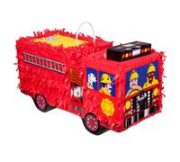 Boland 30966 - Pinata voiture de pompiers, taille 43 x 24 x 18 cm, Fire-Truck, camion de pompiers, anniversaire, décoration, jeu de fête, cadeau