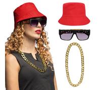 Boland 33206 - Ensemble de costumes hip-hop pour adultes, ensemble d'accessoires en plusieurs parties pour les festivals, le carnaval ou les soirées à thème