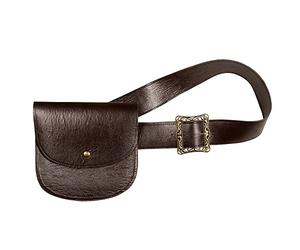 Boland 36012 Sac banane avec ceinture Marron/doré 18 x 18 cm, ceinture 110 x 5 cm, réglable en largeur, pirate, cowboy, steampunk, costume, carnaval, soirée à thème