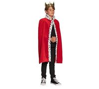 Boland 36100-Manteau royal Deluxe, robe de 90 cm de long, rouge-blanc-noir, fourrure synthétique à pois, aspect hermine, maison royale,souverain,carnaval,mardi gras,fête à thème,déguisement, théâtre