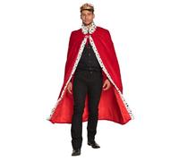 Boland 36101 - Manteau royal Deluxe, robe de 130 cm, rouge-blanc-noir, fourrure synthétique à pois, aspect hermine, maison royale, souverain, carnaval, Mardi gras, fête à thème, costume, théâtre