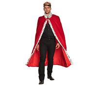 Boland 36101 - Manteau royal Deluxe, robe de 130 cm, rouge-blanc-noir, fourrure synthétique à pois, aspect hermine, maison royale, souverain, carnaval, Mardi gras, fête à thème, costume, théâtre
