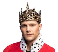 Boland 36108 - Couronne de roi médiéval, taille réglable, accessoires pour costumes de carnaval, carnaval et fête à thème, Doré