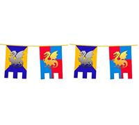 Boland 44000 - Chaîne de fanions Chevaliers et Dragons, Longueur 6 m, décoration à Suspendre avec château et Armoiries, Guirlande, décoration pour fête à thème, Anniversaire ou Carnaval (Lot de 2)