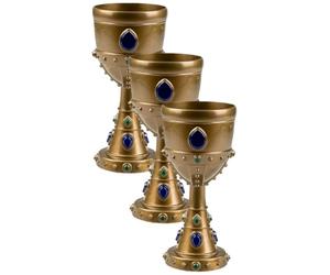 Boland 44042 - Calice Arthur, taille env. 18 cm, capacité de remplissage 25 oupe noble, roi, carnaval, Halloween, Mardi gras, fête à thème, déguisement (Lot de 3)