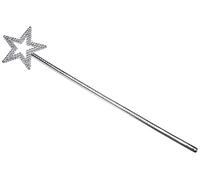 Boland 44071 - Baguette de princesse, en argent, longueur 35 cm, avec pointe étoile et strass, fée, baguette magique, elfe, ange, accessoire, costume, carnaval, fête à thème