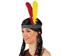 Boland 44136 - Bandeau indien avec plumes, bandeau élastique, cowboy, western, apache, carnaval, halloween, carnaval, fête à thème