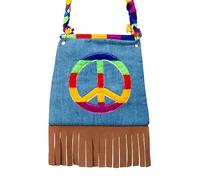 Boland 44519 - Sac à main Peace, Sac à bandoulière, Hippie, Flower Power, Accessoire, années 60, Fête à thème, Carnaval