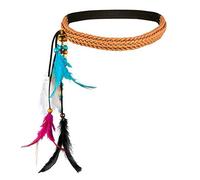 Boland 44548 - Bandeau de festival avec plumes pour adulte - Style bohème, hippie, indien, carnaval, carnaval, soirée à thème, Halloween (Lot de 2)