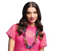 Boland 44642 - Collier Arc-en-ciel, Bijoux fantaisie pour déguisements de fête à thème, Halloween ou Carnaval, chaîne à maillons