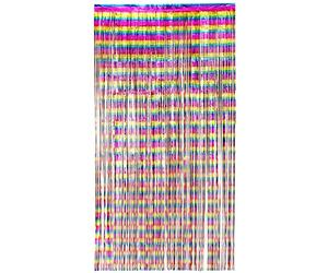Boland 44733 - Rideau de Porte en Aluminium Arc-en-Ciel - Dimensions : 200 x 100 cm - Métallique - Rideau de Porte Multicolore - Décoration CSD - Carnaval - Fête à thème