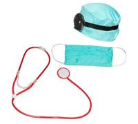 Boland 44809 - Set médecin pour déguisements, accessoires pour carnaval, set de déguisement, casquette, bandeau, réflecteur, masque buccal et stéthoscope, fête à thème, JGA