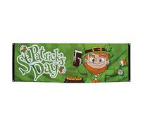 Boland 44903 - Bannière St Patrick - 74 x 220 cm - Décoration de fête irlandaise - Décoration à suspendre - Drapeau de fête à thème