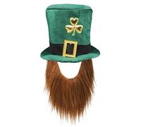 Boland 44907 - Chapeau Leprechaun, lutin vert, avec barbe, casquette, couvre-chef, Irlande, St. Patrick, porte-bonheur, carnaval, fête à thème