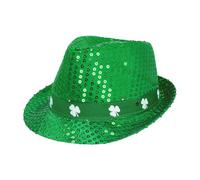 Boland 44934 - Chapeau de trèfle LED avec paillettes et lumières, couvre-chef pour le carnaval, les festivals et les soirées à thème, Saint-Patrick