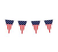 Boland 44950 - Chaîne de fanions USA, 6 mètres, impression d'un côté, décoration d'Amérique avec Stars and Stripes, décoration de fête pour carnaval et fête à thème