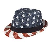 Boland 44966 - Chapeau américain, étoiles, rayures, fedora, chapeau de voyage, uncle Sam, costume, carnaval, fête à thème