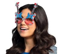 Boland 44976 - Lunettes de fête USA Guitare, pour adultes, lunettes de plaisir sans verres correcteurs, carnaval, accessoires pour déguisements de carnaval