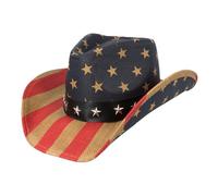 Boland 44978 - Chapeau de cowboy USA avec ruban, chapeau western pour soirée à thème ou carnaval, accessoire pour costumes de carnaval et enterrement de vie de jeune fille/garçon