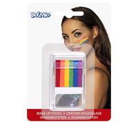Boland 45065 - Crayon de maquillage arc-en-ciel 6 en 1, multicolore avec applicateur, bâtons de maquillage, maquillage, Christopher Street Day, costume, carnaval, fête à thème, maquillage pour