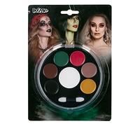 Boland 45099 Kit de maquillage pour Halloween, 7 couleurs de maquillage gras, 1 applicateur, 1 éponge, maquillage, palette de maquillage, Halloween, carnaval, fête à thème