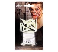 Boland-45155 Kit de Maquillage de la Viande pourrie (Verre avec Poudre de pourriture Blanche, Sachet de 20 vers Blancs, Double applicateur), Adulte Unisexe, 10239329, Multicolore, Taille Unique
