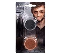 Boland 45156 Lot de 2 pots de poudre de zombie 5,5 g, marron et noir, poudre de maquillage, zombie, sorcière, Halloween, carnaval, fête à thème
