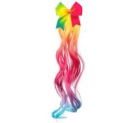 Boland 50024 Extension de Cheveux Arc-en-Ciel avec nœud en Cheveux Longs et colorés à Clipser pour déguisement CSD Carnaval Fête à thème