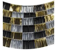 Boland - 50376 - Décoration Party Time, Ensemble de 6 guirlandes métalliques à Franges pour Le réveillon du Nouvel an, Carnaval