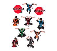Boland 50419-3D Sticker Set Ninja, 4 feuilles à 10 autocollants pour album de stickers, décoration, cadeau