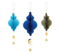 Boland - 50905 - Décoration nid d'abeille 3 pièces par set, Eid Mubarak et Ramadan, décoration de fête, décoration pour fête à thème
