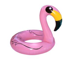 Boland 52160 - Bouée flamant rose, animal gonflable 110 cm, décoration estivale pour la plage, les vacances, les fêtes au bord de la piscine ou le carnaval
