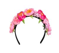 Boland Serre-tête Tiara Lotus – fleurs roses, accessoire de costume – Adulte