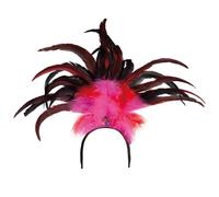 Boland Coiffe Rio 52283 – Serre-tête à plumes Amérique du Sud Rose/Rouge Taille unique Femme Adulte